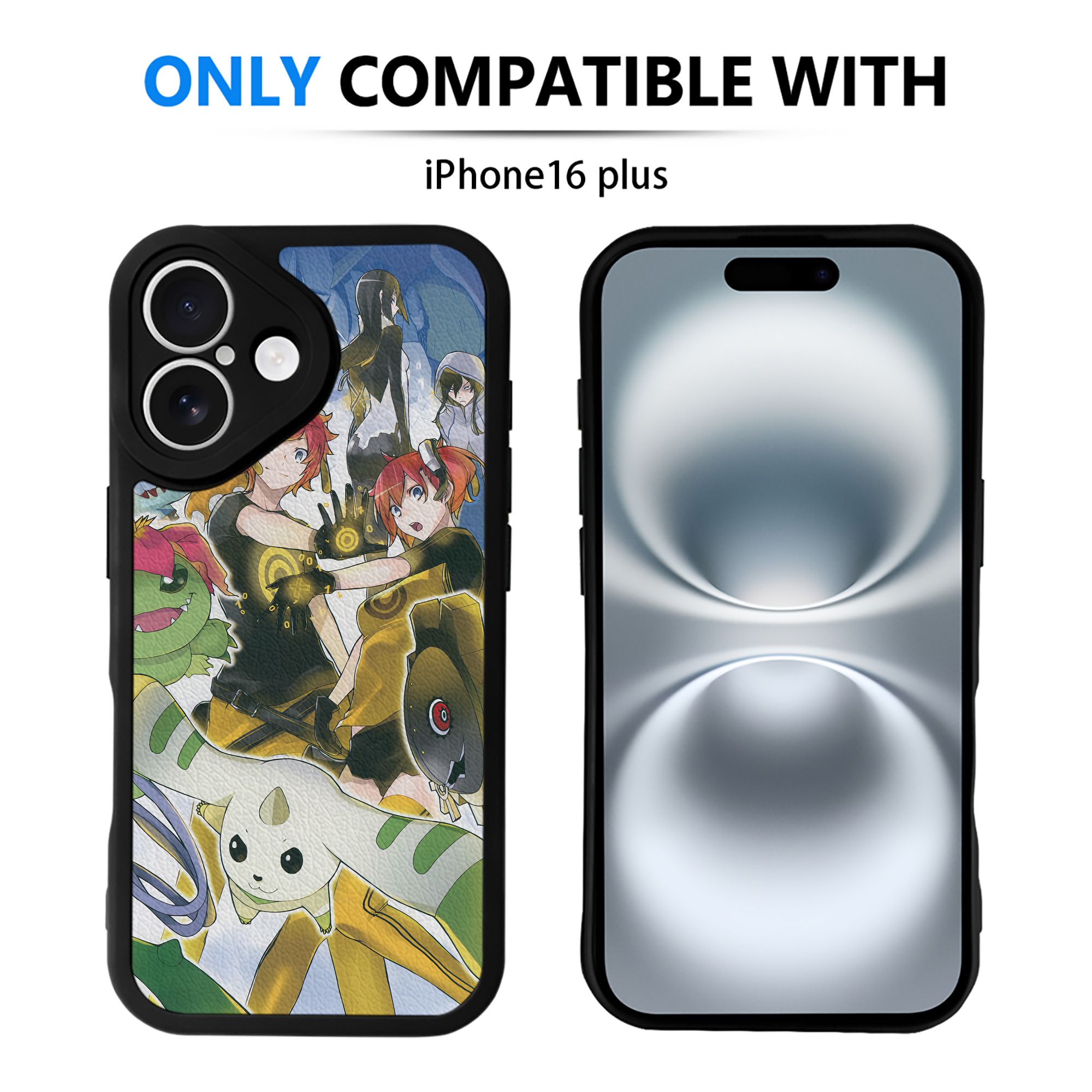 （画像用） Digimon デジタルモンスター/デジモン 【iPhone 16シリーズ対応】シリコンスマホケース（レザー調） 材質：シリコン